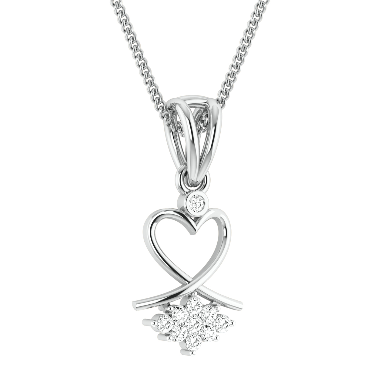 Ada Heart Shape Diamond Pendant For Her